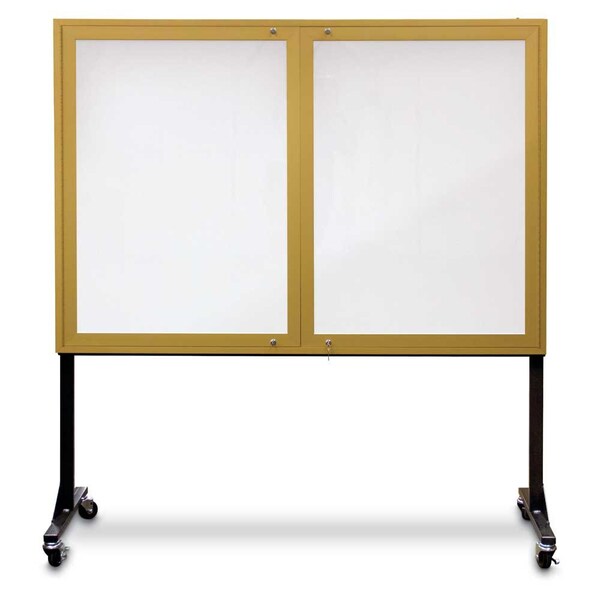 Sliding Door Indoor Enclosed Corkboard, 3